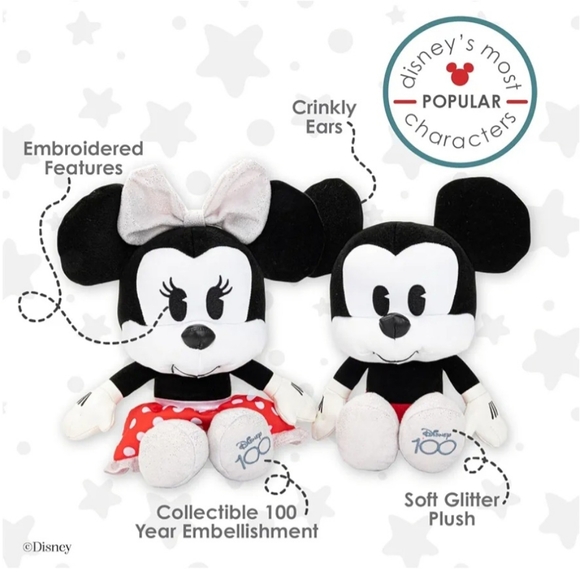 Disney Baby Mickey & Minnie Mouse 2 Piece Plush Character Gift Set. New in Box. - Picture 5 of 8